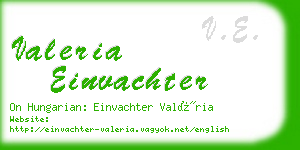 valeria einvachter business card